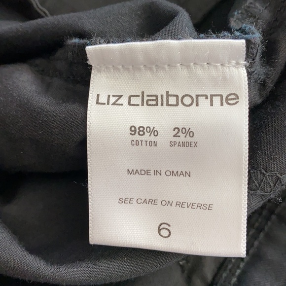 Liz Claiborne Boyfriend Skinny Leg Pant Black New - Picture 5 of 5